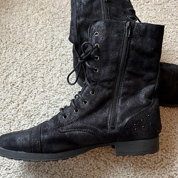 Combat boots with rhinestone detail - Picture 4 of 10